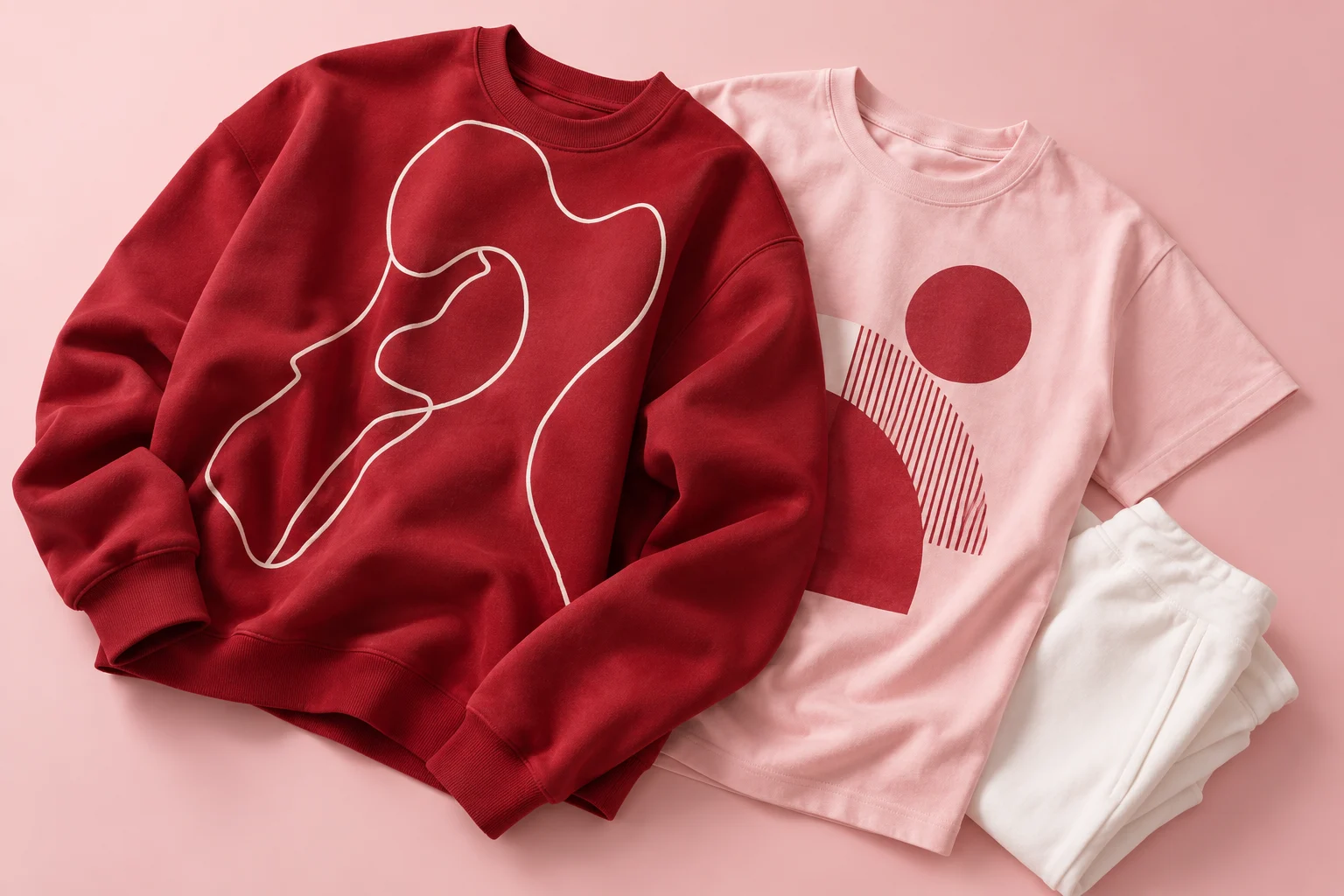 Illustrative cobalt blue sweatshirt and apparel concept study for Medra Studio